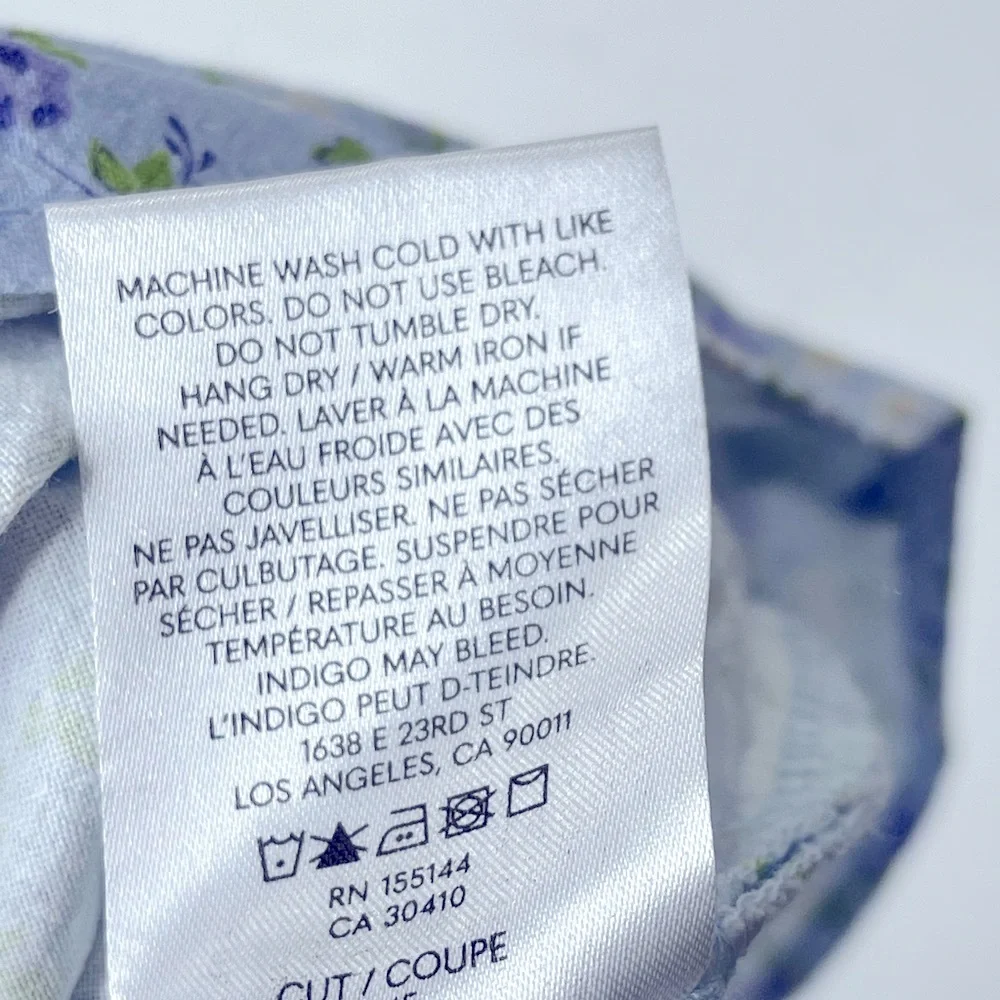 Boyish The Dusty Puff-Sleeve Mini Dress Forget Me Not Floral Size 6 Revolve - Picture 10 of 10